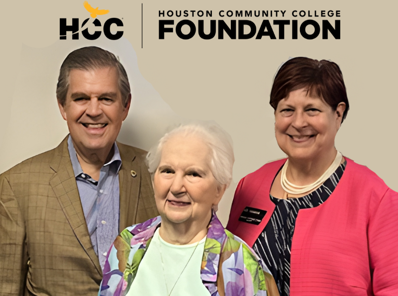 Patsy Chappelear, Zachary Hodges and HCC Foundation President Karen Schmidt