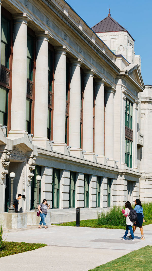 Pillars of the HCC Central Campus San Jacinto Building